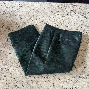 J. Crew Green Patterned Pants
